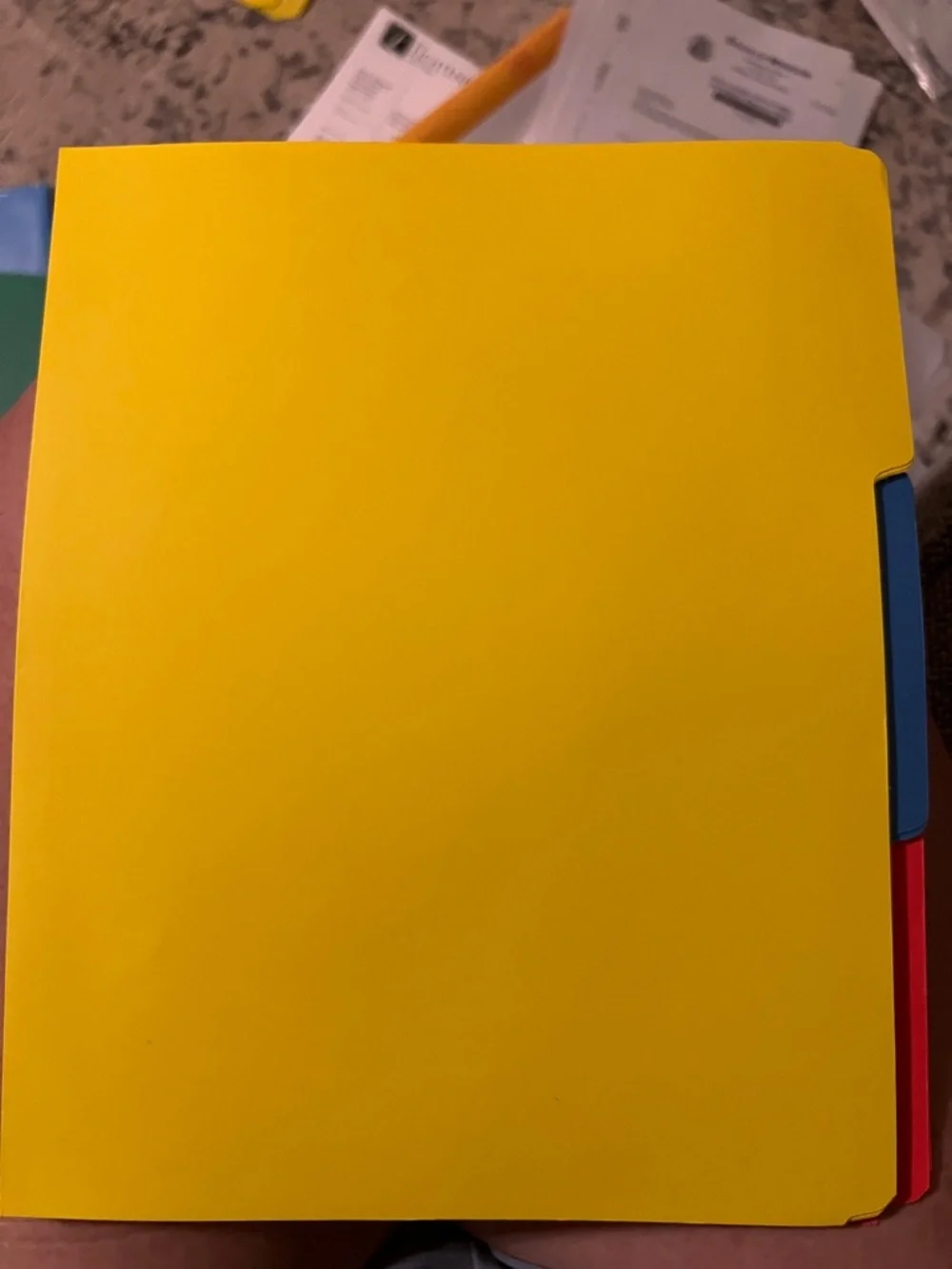 12 colored paper file folders. New without package. Smoke-free home.